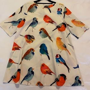 Shift Dress with Bird Detailing